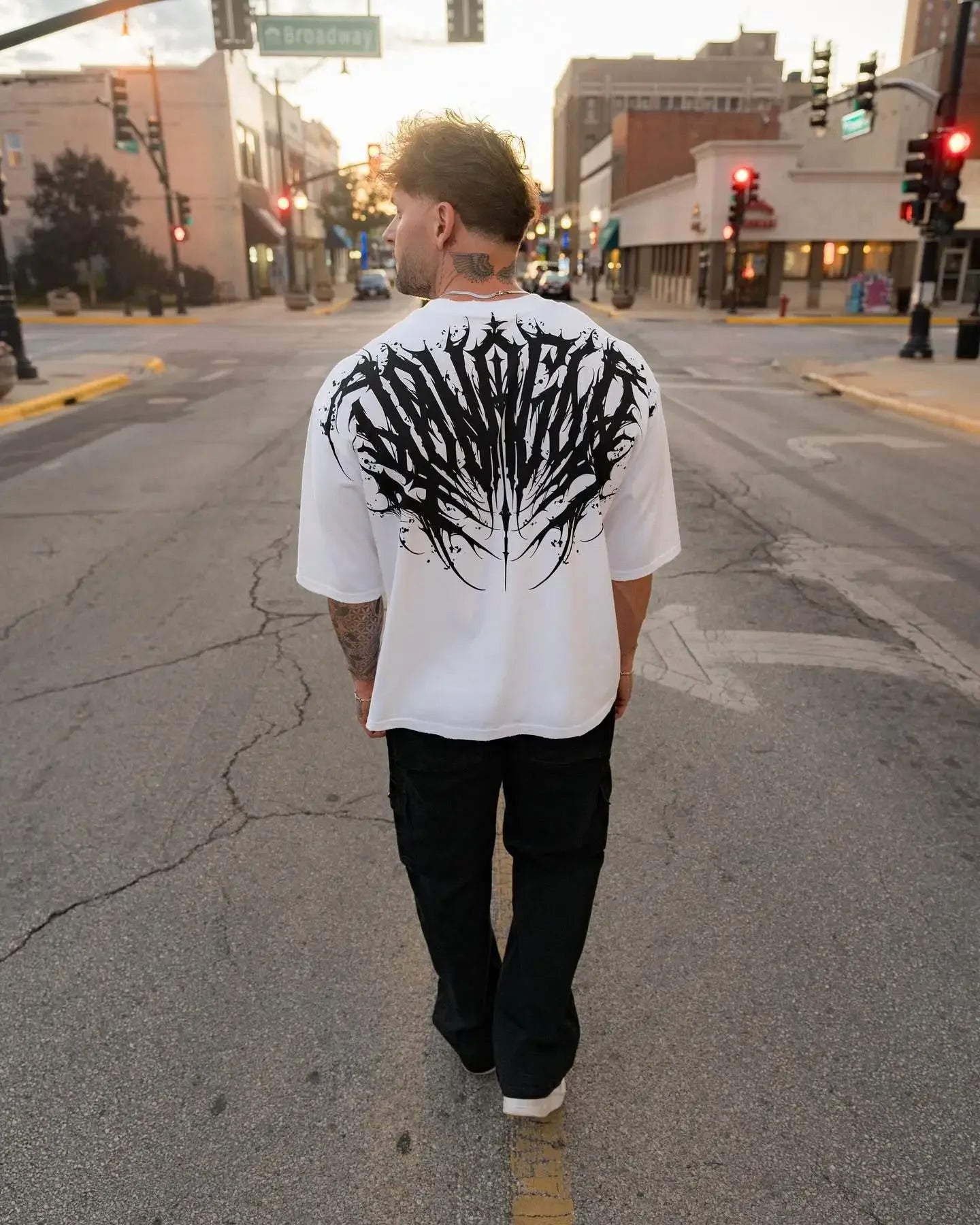 Loose Fit Men's T-Shirt American Trendy Brand Cotton Blend Short Sleeve Fitness Sporty Summer Casual Wear Dry Fast T-Shirt