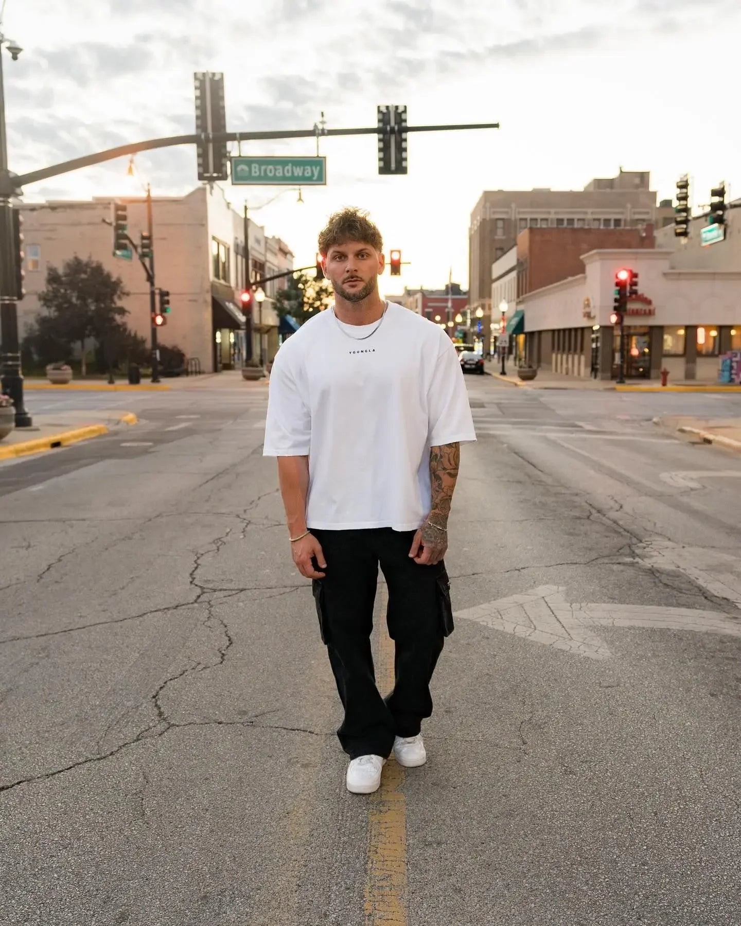 Loose Fit Men's T-Shirt American Trendy Brand Cotton Blend Short Sleeve Fitness Sporty Summer Casual Wear Dry Fast T-Shirt