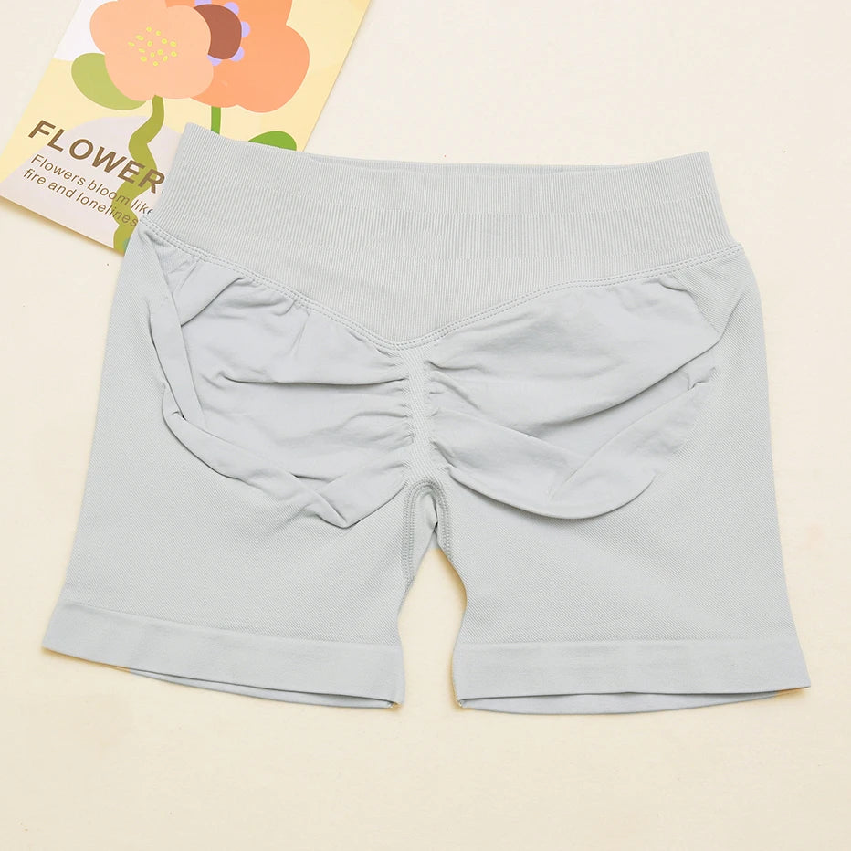 dfyoga Shorts 4.5" short gym mujer sportswear impact workout Low Ribbed Band Seamless Gym Fitness Shorts