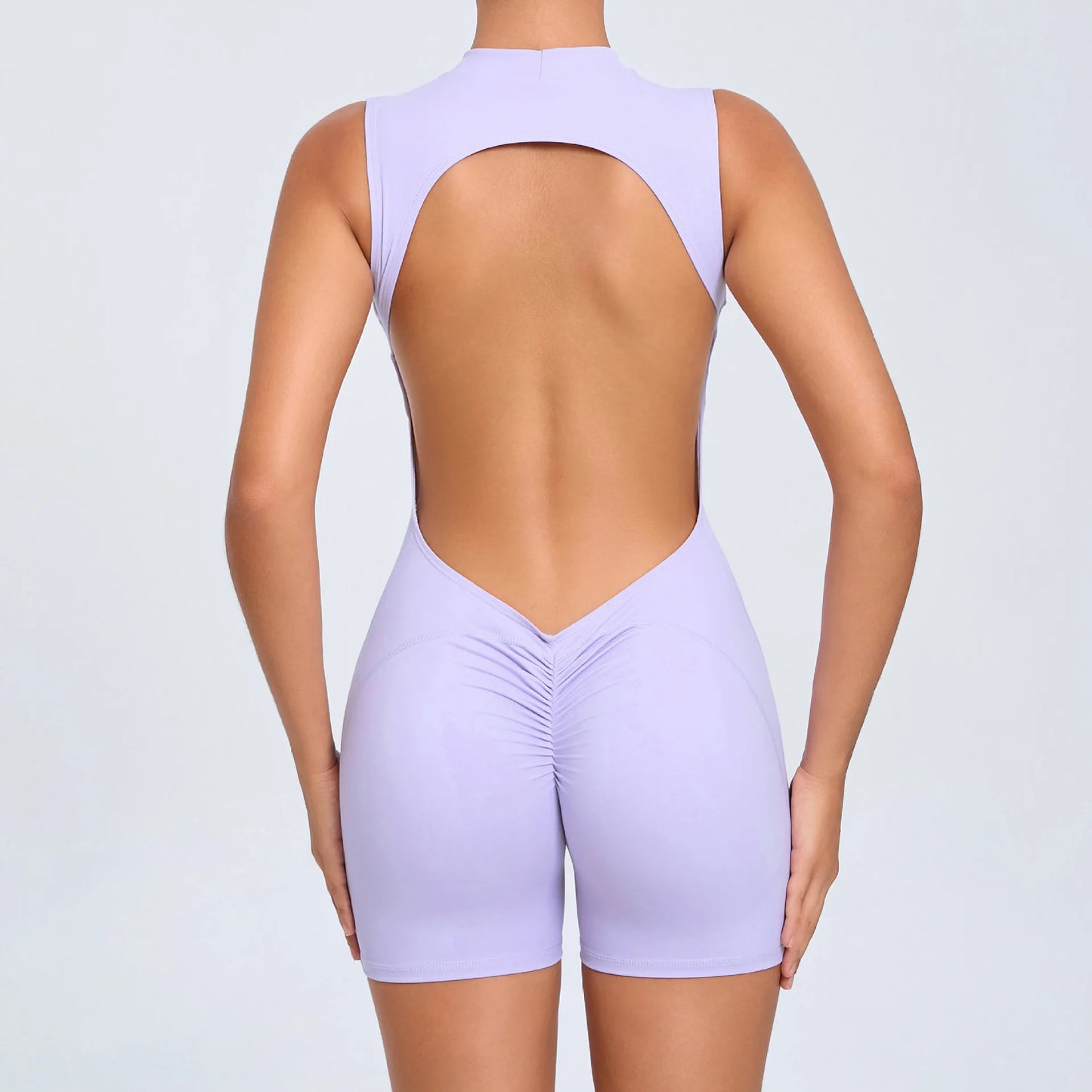Sleeveless Back Hollow-out Yoga Jumpsuit Sports Fitness Removable Chest Pad Peach Butt Sports Jumpsuit