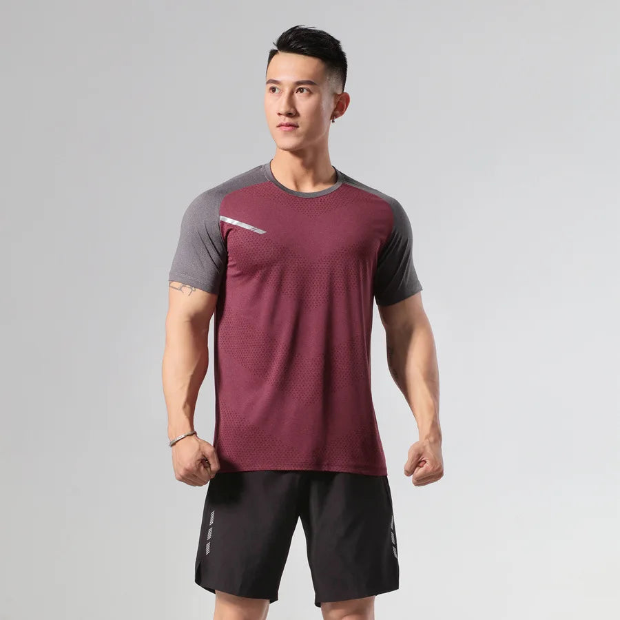 The Same Breathable Light and Quick-drying Top for Men and Women, Fitness Sportswear, Ice Silk T-shirt Stretch Short Sleeves