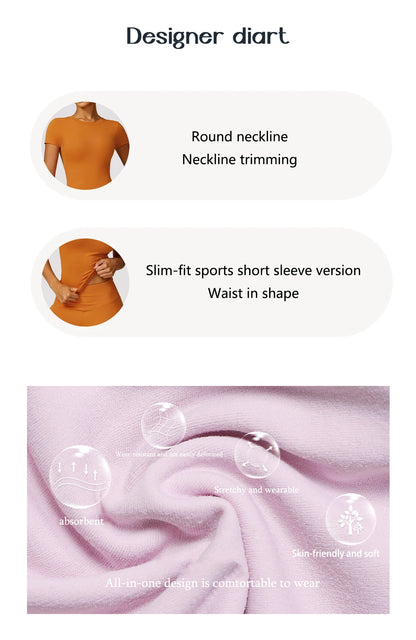 Skintight Sports Short Shirts Women Workout Sportswear Female Fitness Yoga Shirt Quick-Dry Yoga Clothing Sport Gym Top Women