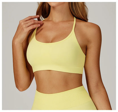 Seamless Women Yoga Bra Beautiful Back Tank Top Push Up Running Sport Bra Women Breathable Fitness Solid Color Underwea Crop Top