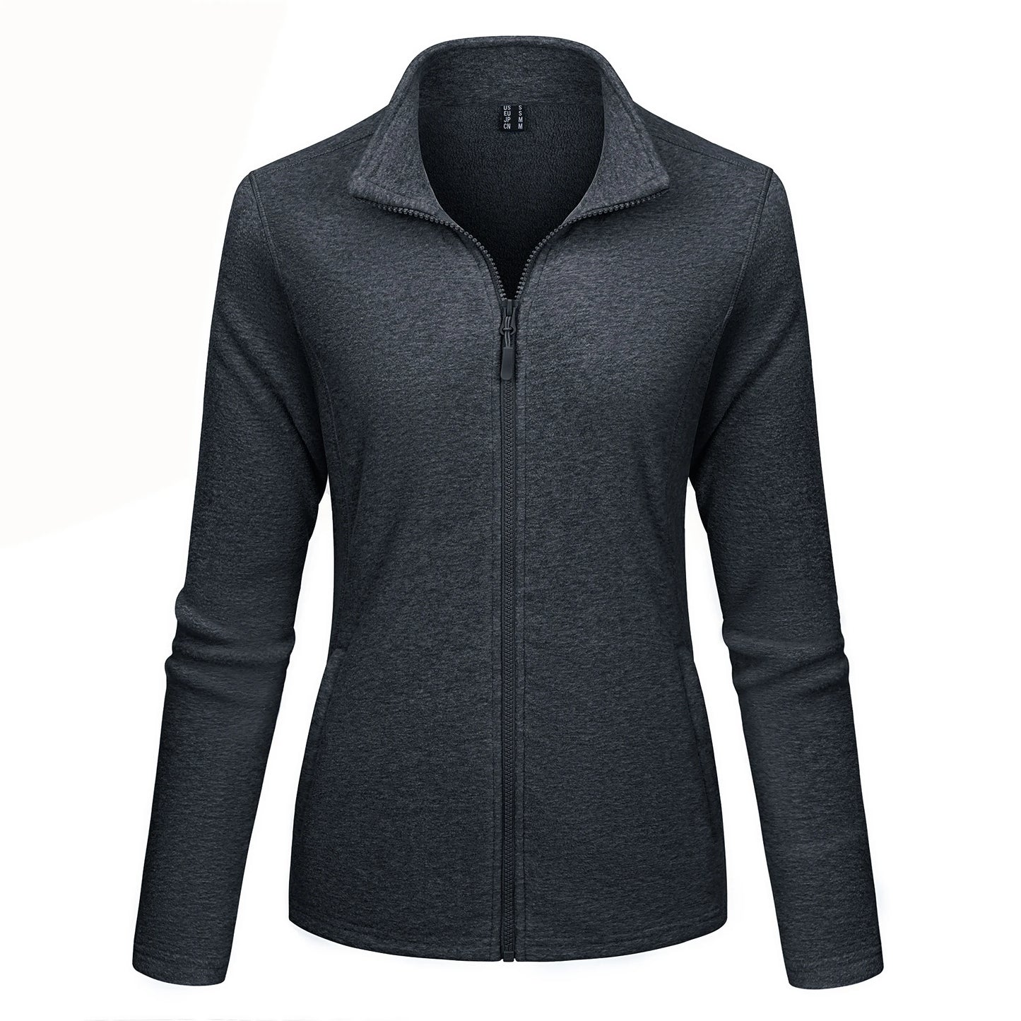 TACVASEN Lightweight Full Zip Fleece Jackets Spring/Autumn Womens Turtleneck Sweater Sports Warm Sweatshirts Thermal Casual Tops