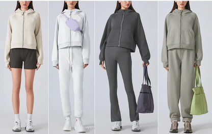 VITALINOVO Women's Zip Up Hoodies Fleece Workout Jackets Sweatshirts Athletic Casual Long Sleeve Sweatshirts with Thumb Holes