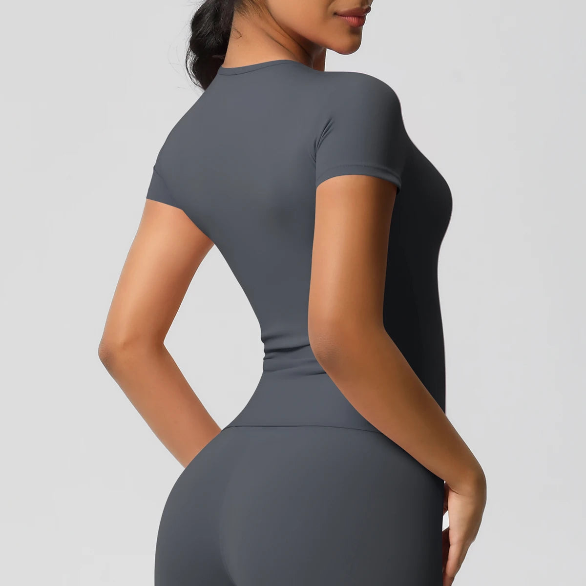 Workout Dry Fit Breathable High Elastic Sports Top Gym Fitness Wear T-shirt Women Casual Outdoor Top