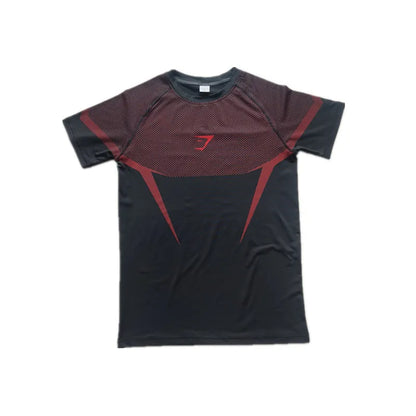 YOUNGLA's new American style running, sports and casual short-sleeved T-shirt for training and fitness, quick-drying, elastic an
