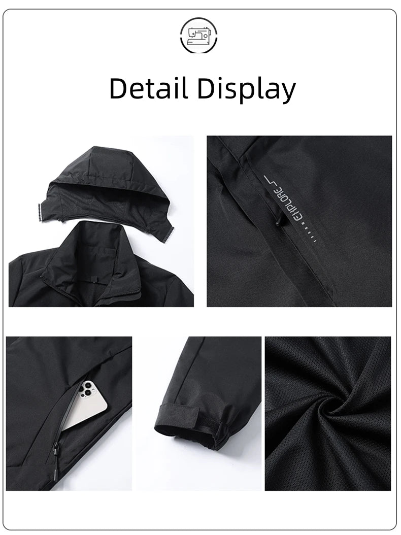 Autumn New Men's Mountaineering Jacket Windproof and Waterproof Fabric Fashion Hip Hop Design Casual Oversize Outdoors Coat