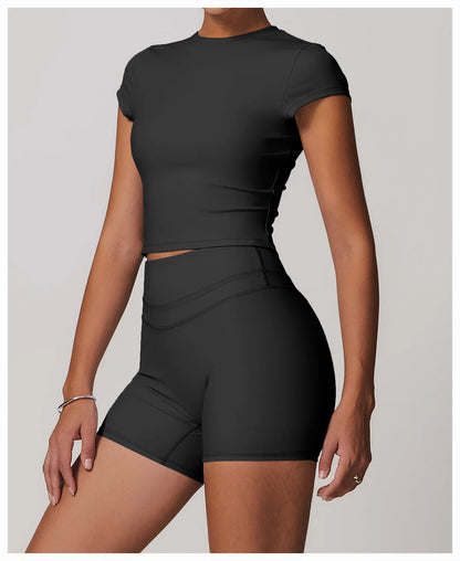 Sports T-shirt Women's Top Yoga Shirts Quick Dry Running Tops Tights Push Up Workout Gym Clothes Short Sleeve Fitness Sports Top