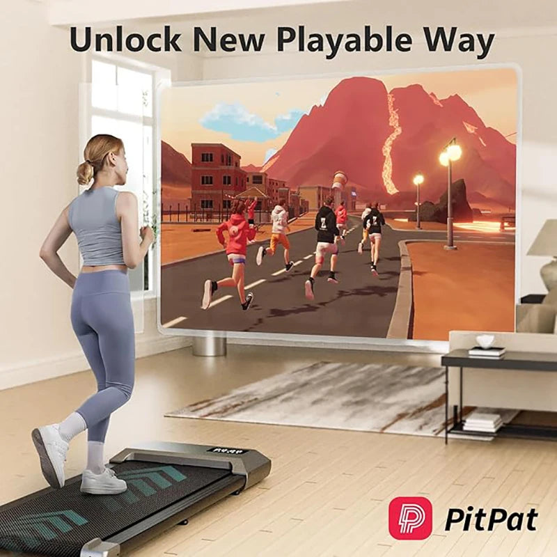 2in1 Walking Pad Treadmill Portable for Home&Office Under Desk 15.35*31.5in Belt Treadmill with Max 250lbs Quiet 45dB Treadmill