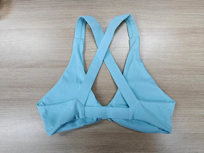 SHINBENE Women's Twist Workout Sports Bras Back Cross Padded Low Impact Fitness Bra Yoga Crop Tops