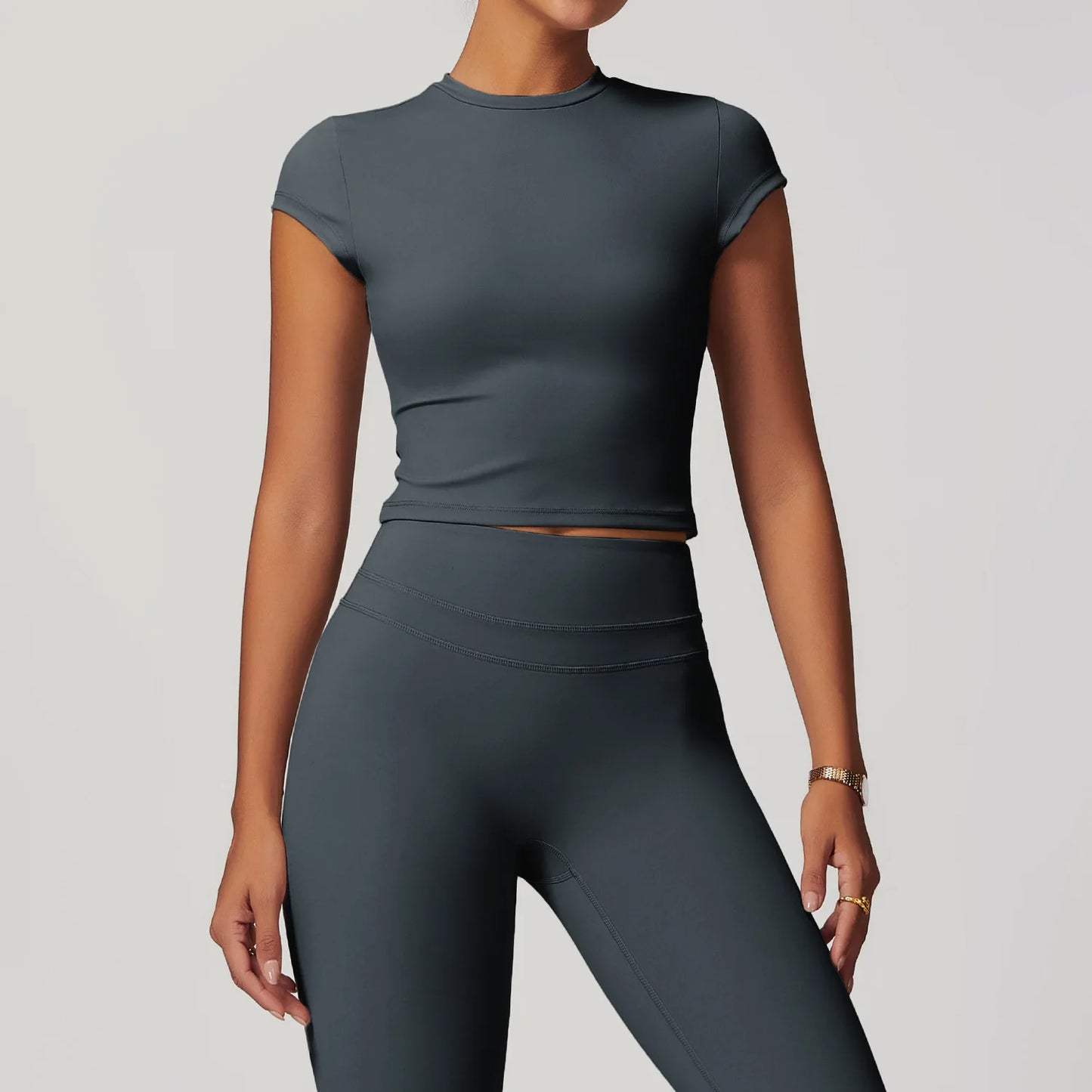 Hearuisavy Casual T-shirt Female Fitness Gym Top Yoga Clothing Sports Short-Sleeved Shirt Women Quick-Dry Workout Shirt Women