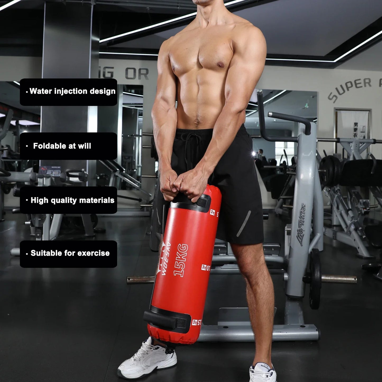 WOSWEIR-Portable Water Bag for Fitness, Inflatable Energy Strength Training, Lifting Bag, Power Bags, 10kg, 15kg, 20kg