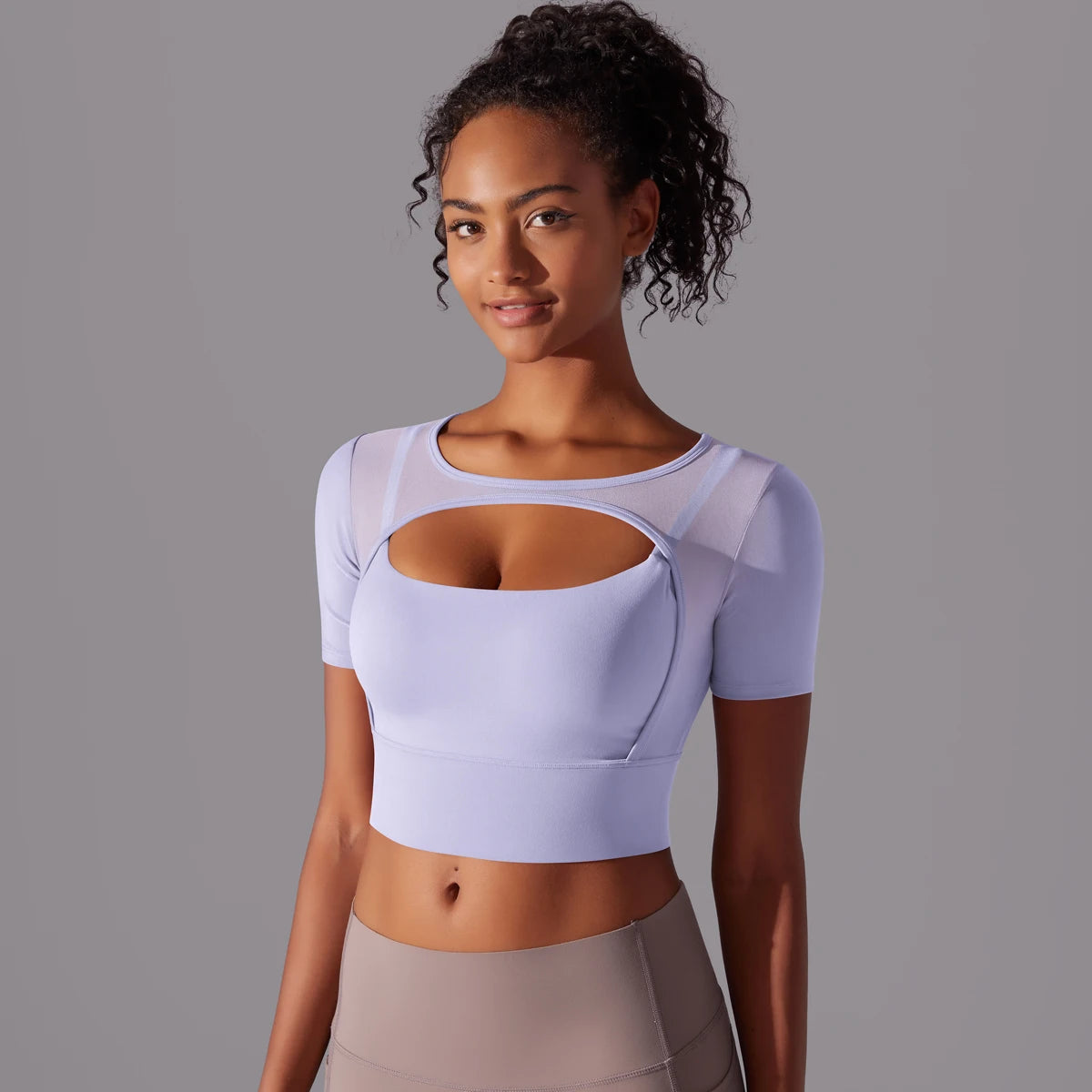 Women's Mesh Yoga Shirt Sexy Short Sleeve T-Shirt Sport Top Blouse Cover Up Quick Dry Gym Clothes Running Fitness Tank Sportwear