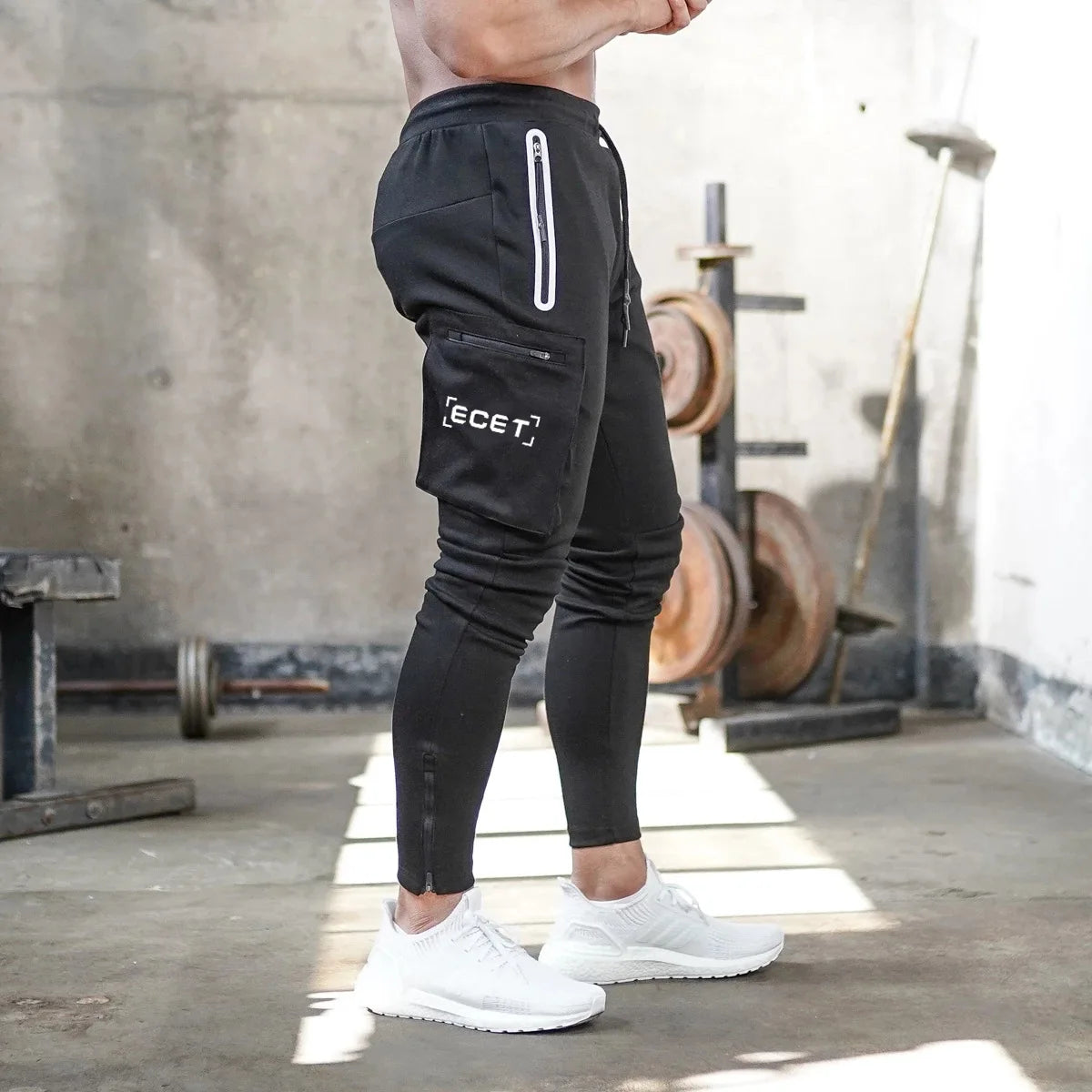 2024 Spring And Autumn New American Sports Men's Solid Color Overalls Outdoor Leisure Fitness Running Training Pants Clothing