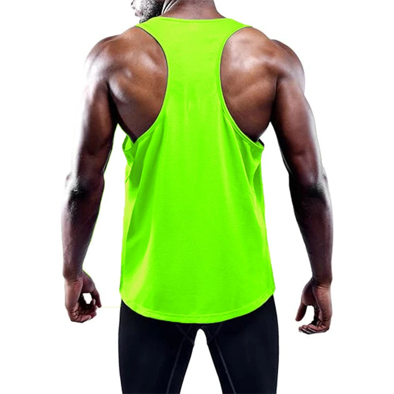 Running Tank Top Men Summer Sport Gym Vest Quick Dry Training Tanktop Workout Singlets Man Fitness Bodybuilding Sleeveless Shirt