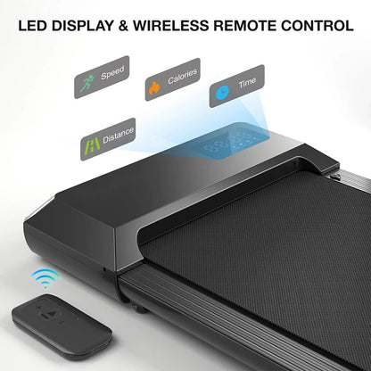 2in1 Walking Pad Treadmill Portable for Home&Office Under Desk 15.35*31.5in Belt Treadmill with Max 250lbs Quiet 45dB Treadmill