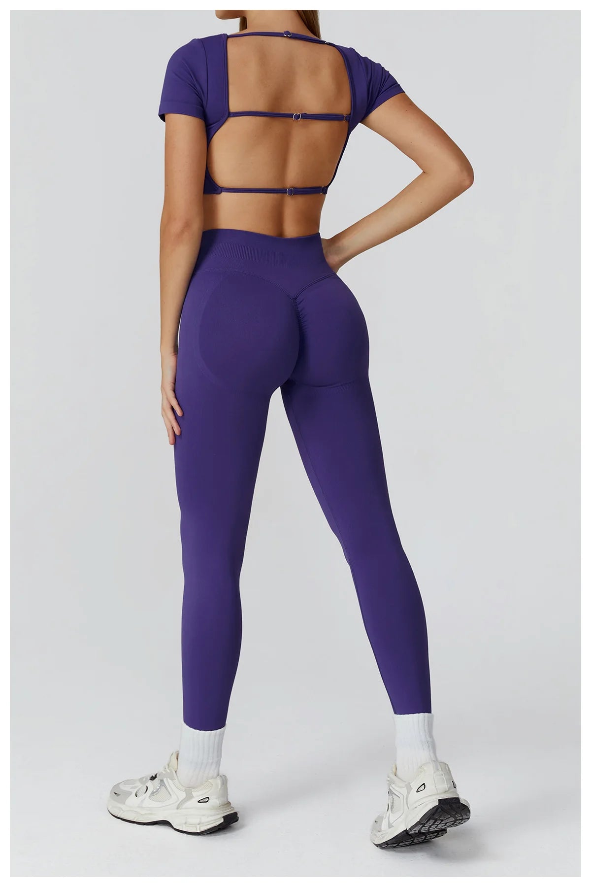 Seamless Women's Yoga Crop Top Sport Short Sleeve T Shirts Fitness Clothes New Yoga Shirt Gym Sexy Backless Top Quick Drying Top