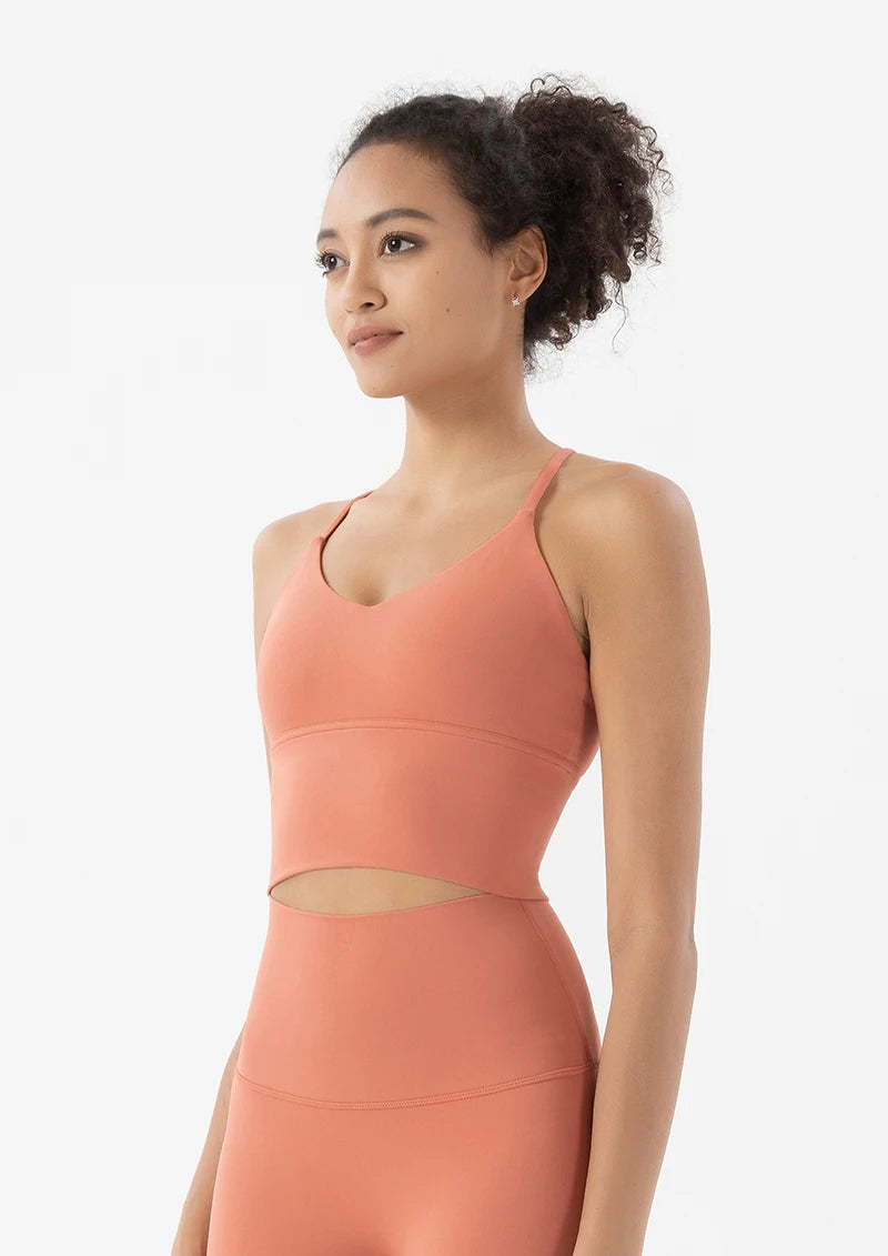 SOISOU S-XL Nylon Sports Bra Top Women Bralette Breathable Underwear Women Sports Leggings For Women Sexy Top Bra 10 Colors