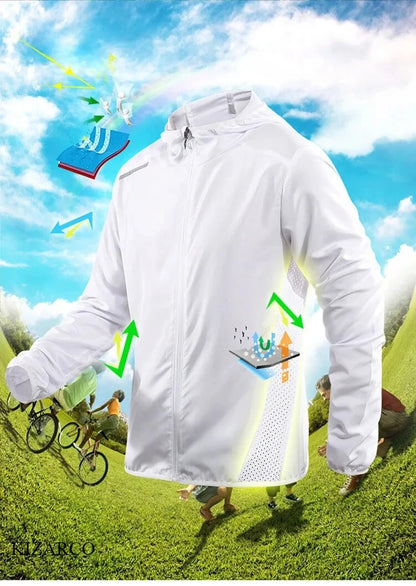 2025 Running Jacket Spring Reflective Gym Hooded Men Coat Jogging Gradient Color Sportswear Breathable Male Jackets Women