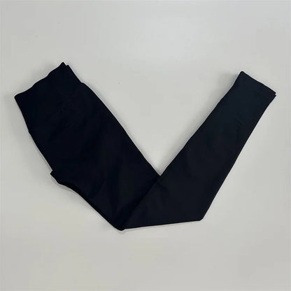 No Logo Leggings Women Low Ribbed Band Scrunch Bum Seamless Yoga Pants Gym Leggings Fitness Sweat Wicking Stretch Workout Tights