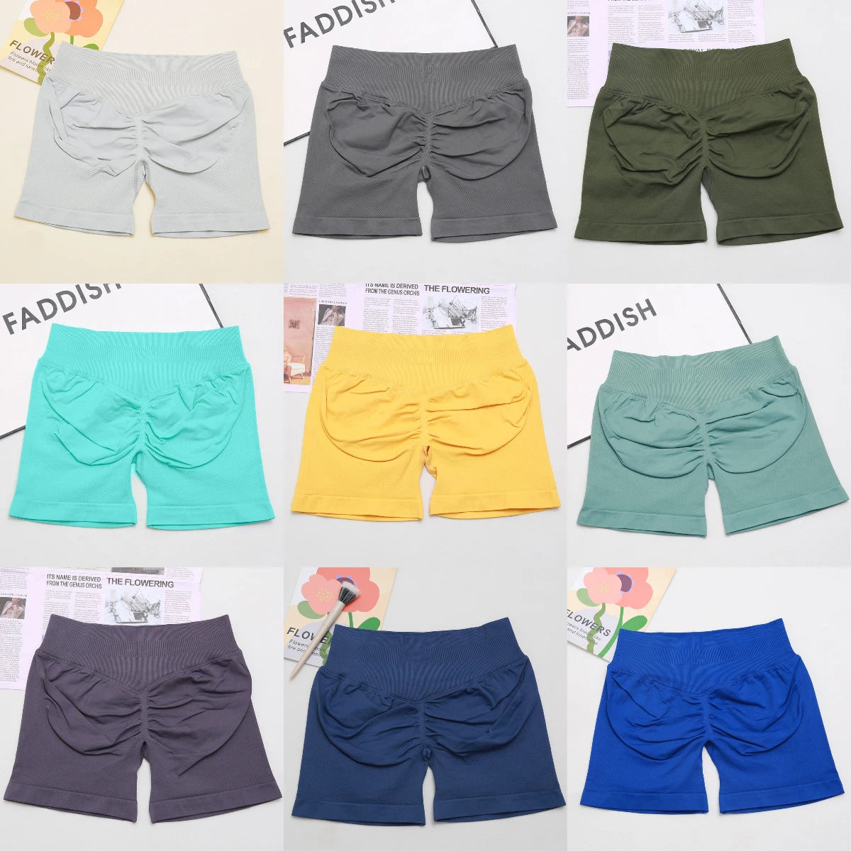 dfyoga Shorts 4.5" short gym mujer sportswear impact workout Low Ribbed Band Seamless Gym Fitness Shorts