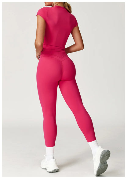 Sports T-shirt Women's Top Yoga Shirts Quick Dry Running Tops Tights Push Up Workout Gym Clothes Short Sleeve Fitness Sports Top