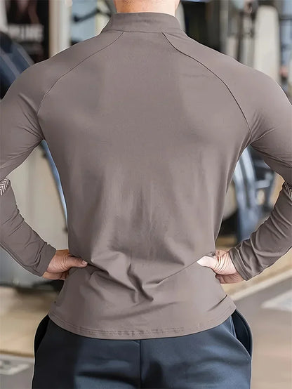 2025 Spring autumn Running Jacket Men zipper tops Fitness Tight Jacket Training Sportswear Jogging Sweatshirt Man cardigan Coat