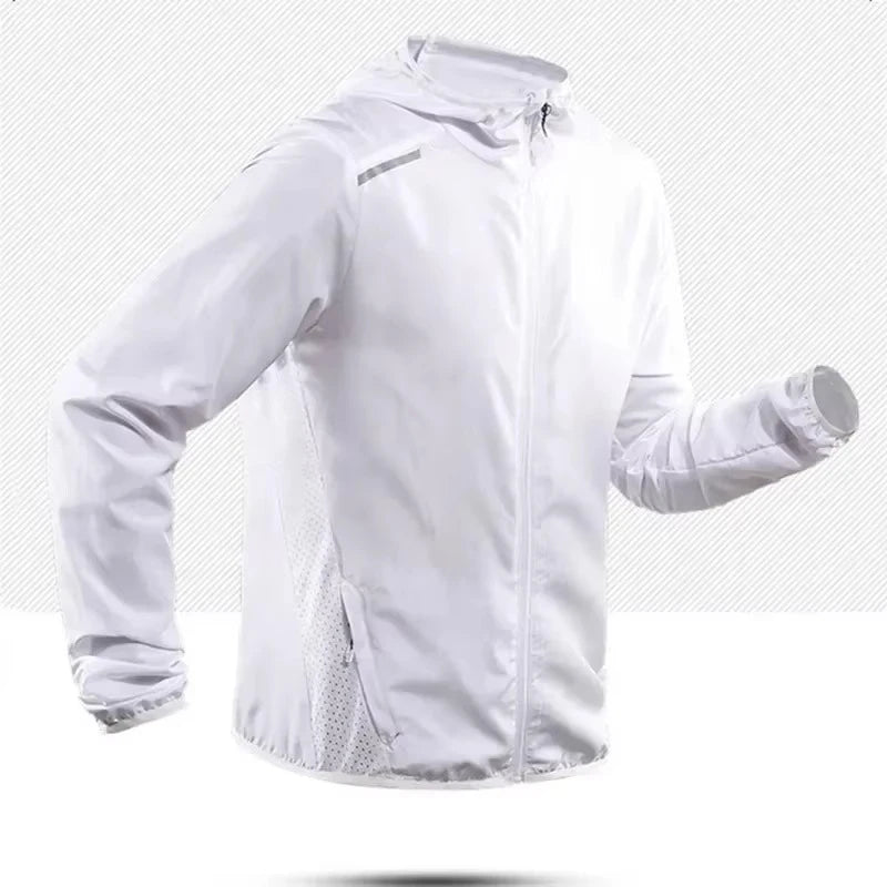 2025 Running Jacket Spring Reflective Gym Hooded Men Coat Jogging Gradient Color Sportswear Breathable Male Jackets Women
