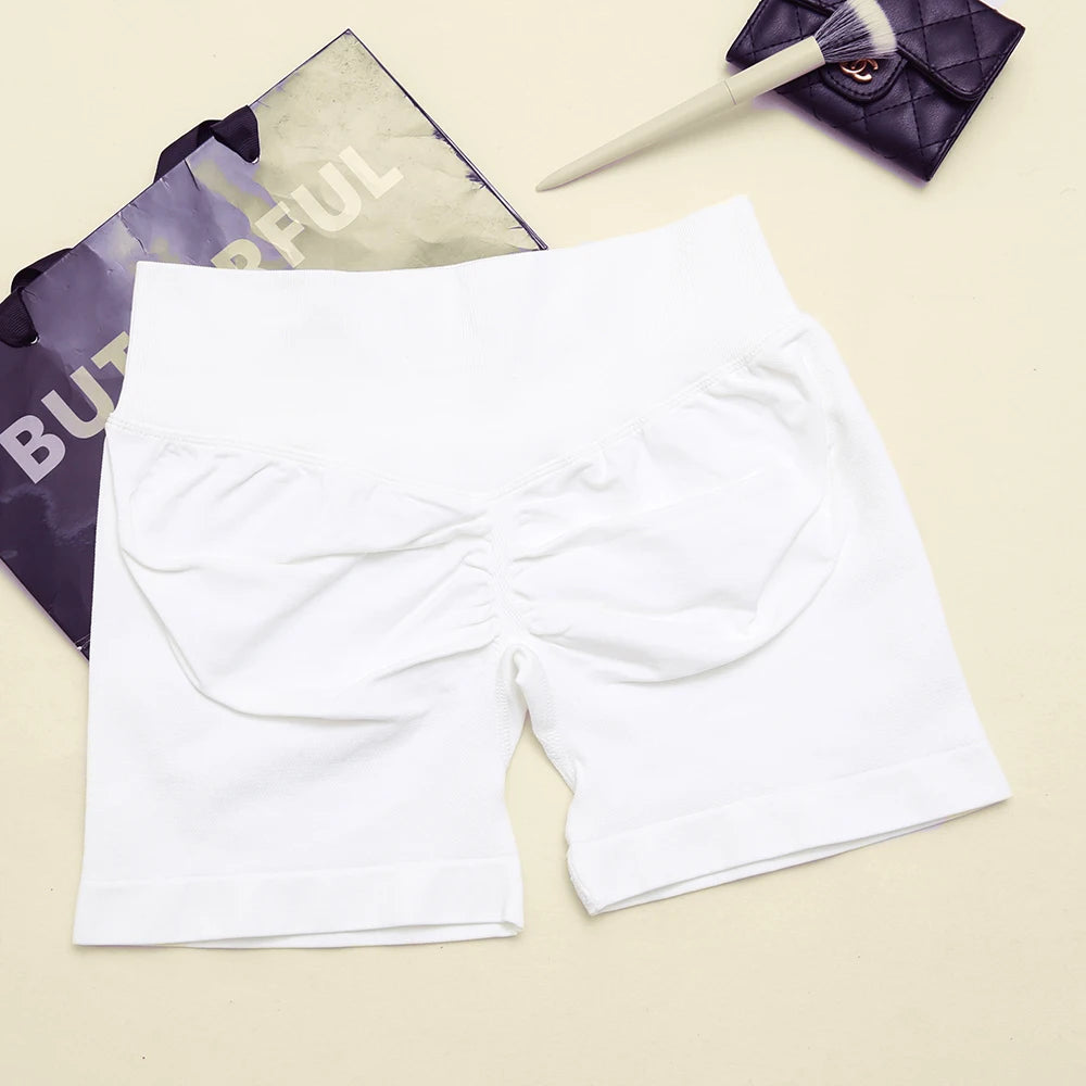 dfyoga Shorts 4.5" short gym mujer sportswear impact workout Low Ribbed Band Seamless Gym Fitness Shorts