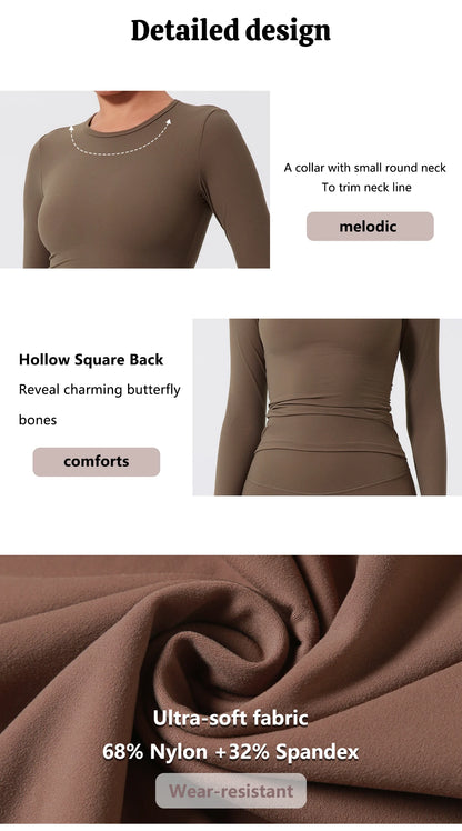 Ctenkevet Sports Long Sleeved Shirts Women Casual Outdoor Top Gym Fitness Wear T-shirt  Yoga Shirt Push Up Workout Clothes Women