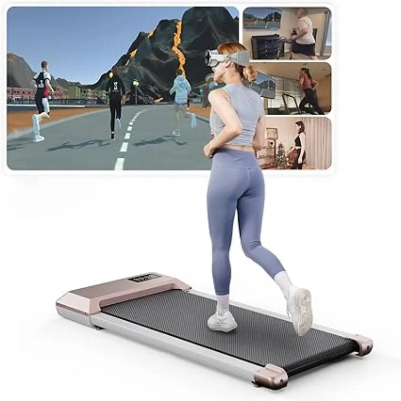 2in1 Walking Pad Treadmill Portable for Home&Office Under Desk 15.35*31.5in Belt Treadmill with Max 250lbs Quiet 45dB Treadmill