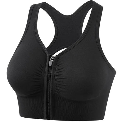CZGUKE Women's zipper sports bra vest plus size shock resistant bra women's yoga running fitness bra women's underwear