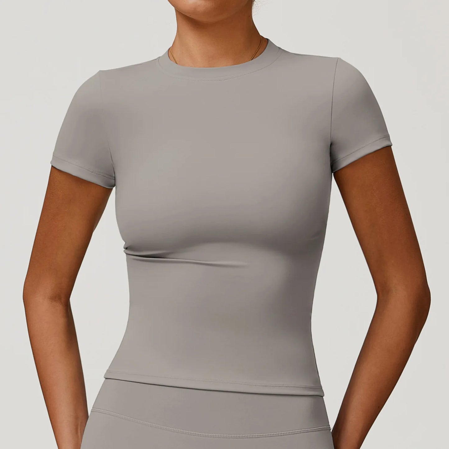 HGC Women's Sports T Shirt Summer Short Sleeve Running  Round Neck Breathable Stretchy GYM Yoga Slim Fitness Active Top Tee