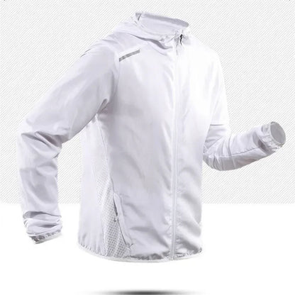 2025 Running Jacket Spring Reflective Gym Hooded Men Coat Jogging Gradient Color Sportswear Breathable Male Jackets Women