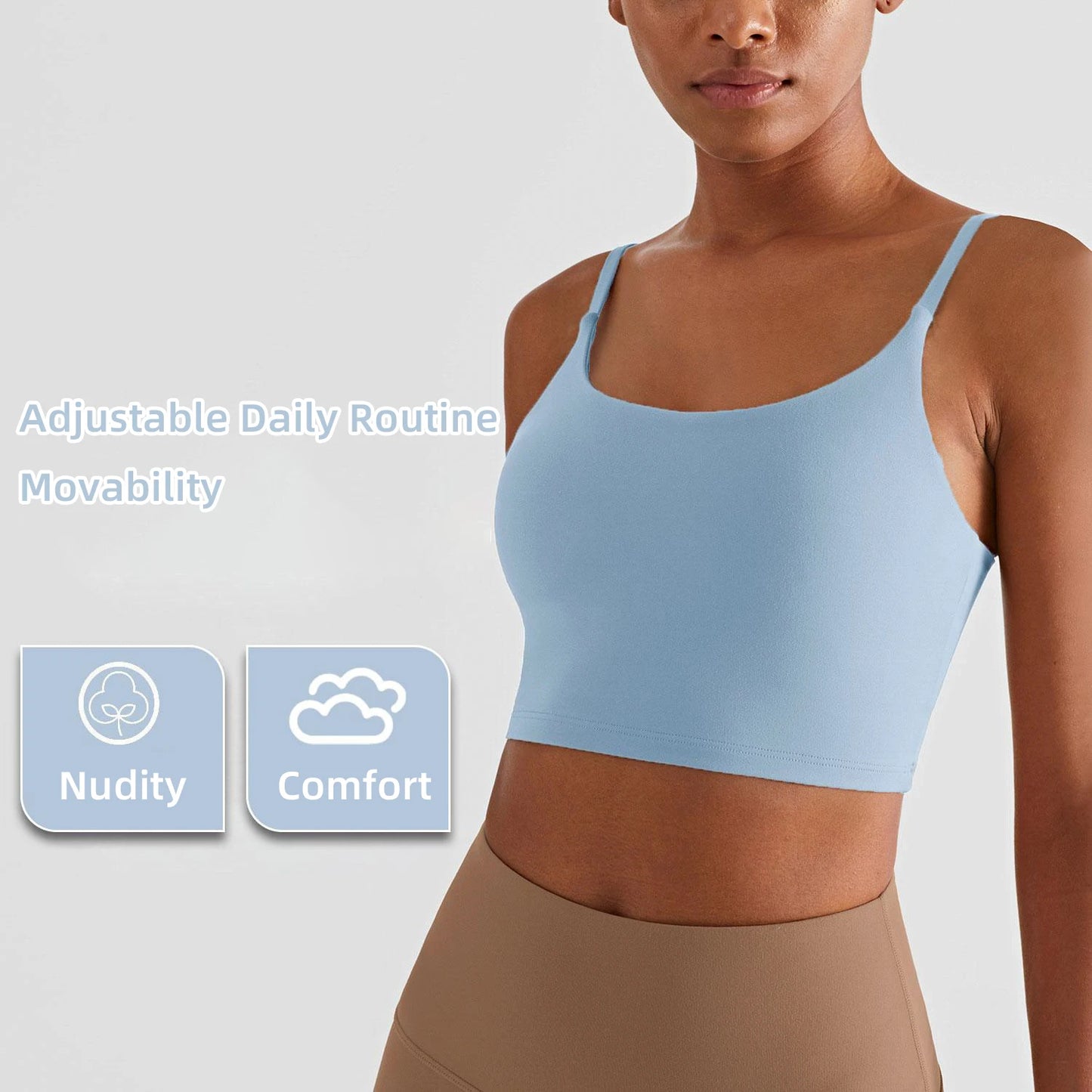 2024 New Solid Color Suspenders Yoga Fitness Naked Feel Sport Bra Gym Vest Quick Dry Breathable Running Vest Gym Wear