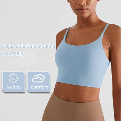 2024 New Solid Color Suspenders Yoga Fitness Naked Feel Sport Bra Gym Vest Quick Dry Breathable Running Vest Gym Wear