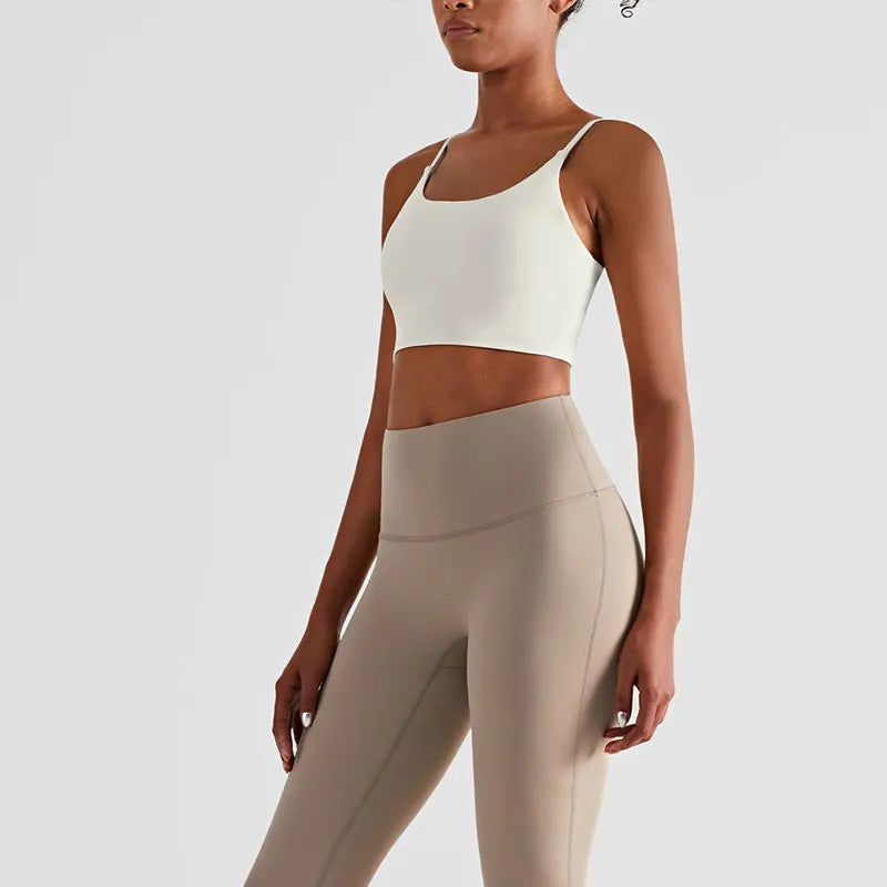 2024 New Solid Color Suspenders Yoga Fitness Naked Feel Sport Bra Gym Vest Quick Dry Breathable Running Vest Gym Wear