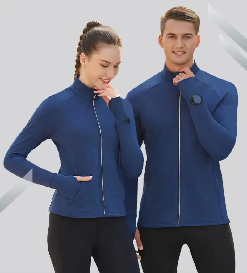 Mens Reflective Zip Stand Collar Running Jacket UPF50+ Sportwear for Jogging Gym Exercise Training Covered Thumbhole& Watch Cuff