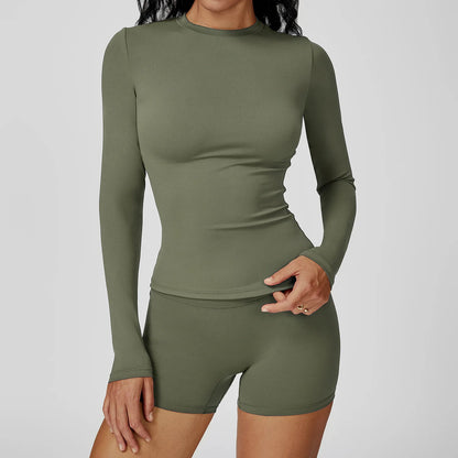 Yoga Shirts Women Long Sleeve Fitness Running Gym Clothes Workout Dry Fit Breathable Slim Fit High Elastic Sport Top Women's Top