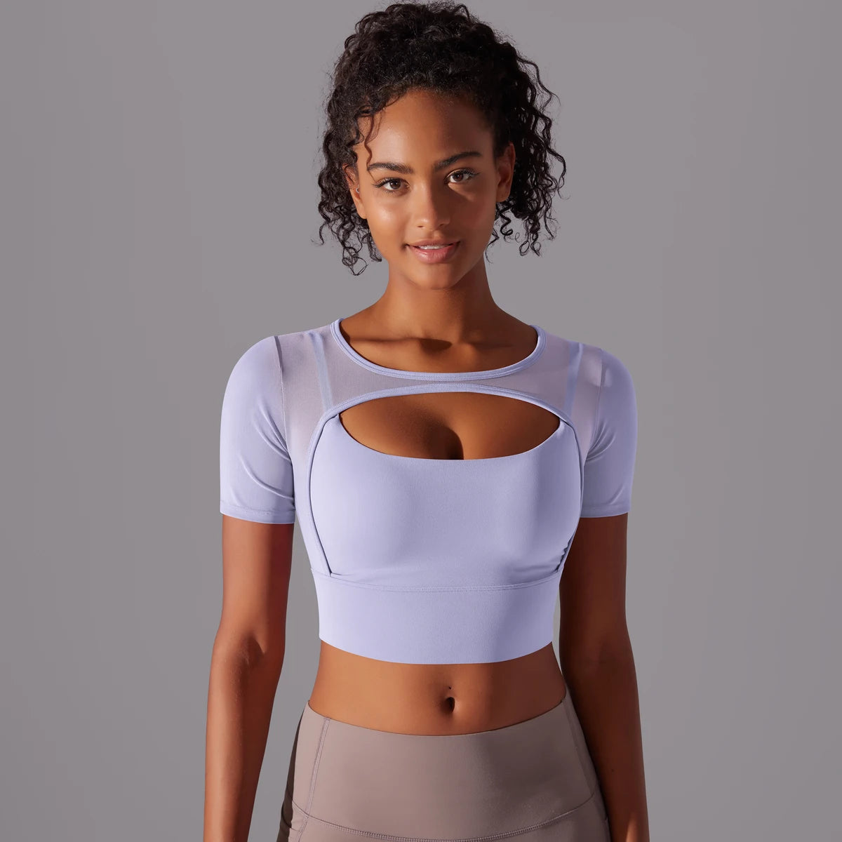 Women's Mesh Yoga Shirt Sexy Short Sleeve T-Shirt Sport Top Blouse Cover Up Quick Dry Gym Clothes Running Fitness Tank Sportwear