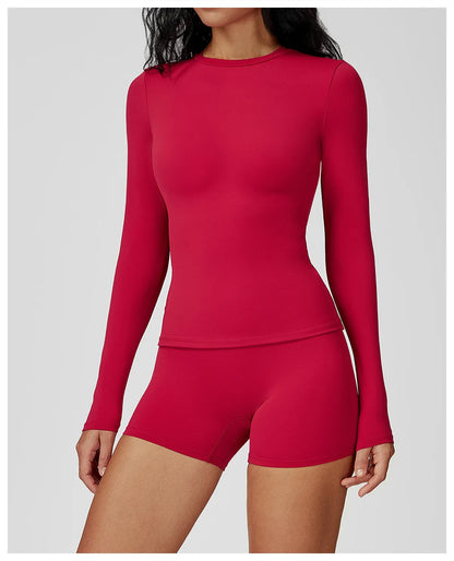 Yoga Shirts Women Long Sleeve Fitness Running Gym Clothes Workout Dry Fit Breathable Slim Fit High Elastic Sport Top Women's Top