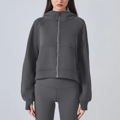 VITALINOVO Women's Zip Up Hoodies Fleece Workout Jackets Sweatshirts Athletic Casual Long Sleeve Sweatshirts with Thumb Holes