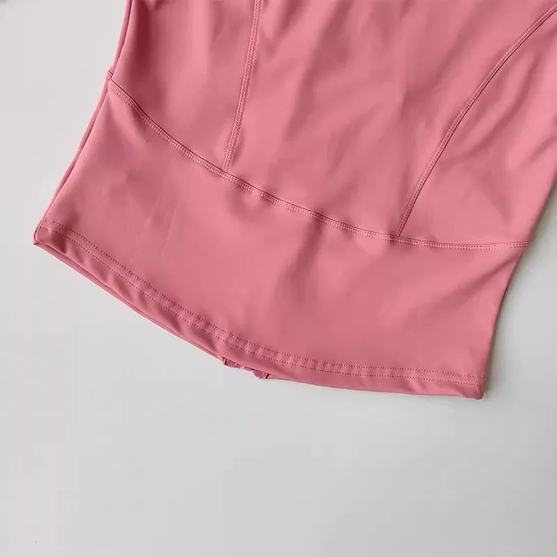 Women's Slim Fit Long Sleeved Yoga Exercise Jacket Stand up Collar Fitness Zipper Top Slimming Yoga Wear for Women