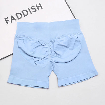 dfyoga Shorts 4.5" short gym mujer sportswear impact workout Low Ribbed Band Seamless Gym Fitness Shorts