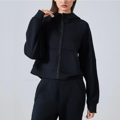 VITALINOVO Women's Zip Up Hoodies Fleece Workout Jackets Sweatshirts Athletic Casual Long Sleeve Sweatshirts with Thumb Holes