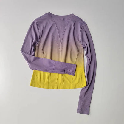 Women's Long Sleeve Top Yoga Shirts Running T-Shirt Hanging dye Fitness Sports Top Gym Sweatshirts Workout Tops Sports Shirts