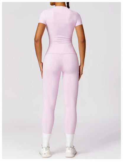 Skintight Sports Short Shirts Women Workout Sportswear Female Fitness Yoga Shirt Quick-Dry Yoga Clothing Sport Gym Top Women