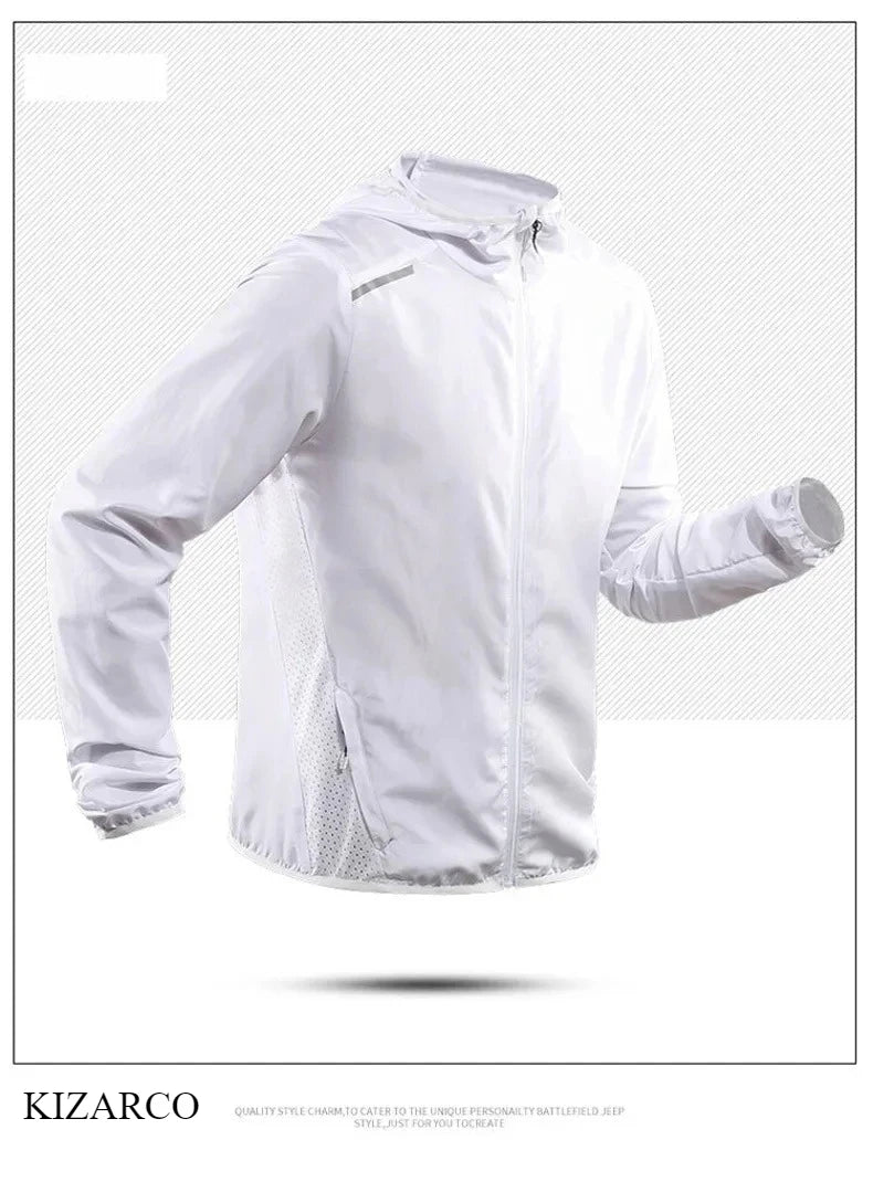 2025 Running Jacket Spring Reflective Gym Hooded Men Coat Jogging Gradient Color Sportswear Breathable Male Jackets Women