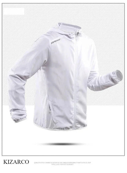 2025 Running Jacket Spring Reflective Gym Hooded Men Coat Jogging Gradient Color Sportswear Breathable Male Jackets Women